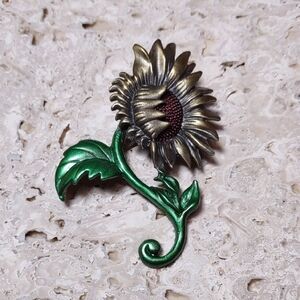 Vintage 2007 Patricia Dash "Life" Sunflower Brooch